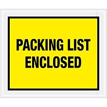 Tape Logic® Packing List Enclosed Envelopes, 10 x 12, Yellow, 500/Case (PL428)