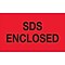 Tape Logic Labels, SDS Enclosed, 3 x 5, Fluorescent Red, 500/Roll (DL1405)