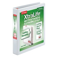 Cardinal XtraLife ClearVue Heavy Duty 1 3-Ring View Binders, D-Ring, White (26300CB)