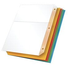 Cardinal Poly Binder Pockets, 3-Hole Punched, Assorted Colors, 5/Pack (CRD 84007)