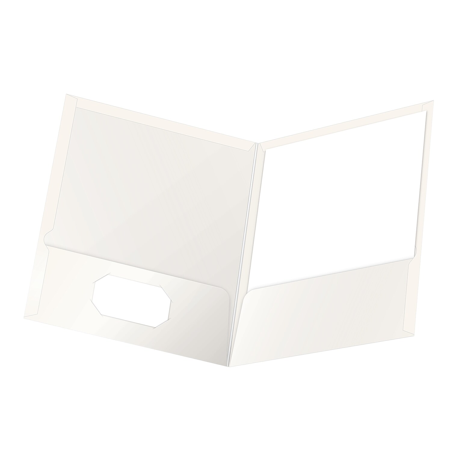 Oxford ShowFolio 2-Pocket Laminated Folders, White, 25/Box (OXF 51704)