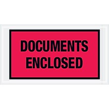 Tape Logic® Documents Enclosed Envelopes, 5 1/2 x 10, Red, 1000/Case (PL436)