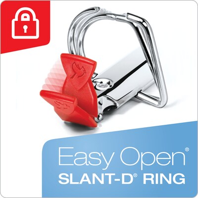 Cardinal FreeStand EasyOpen 3" 3-Ring View Binders, D-Ring, White (43130)