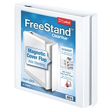 Cardinal FreeStand EasyOpen Heavy Duty 1 3-Ring Non-View Binders, D-Ring, White (43100)