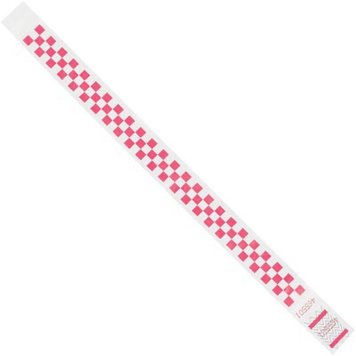 Tyvek® Wristbands, 3/4 x 10, Pink Checkerboard, 500/Case (WR103PK)