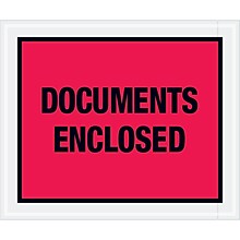 Tape Logic® Documents Enclosed Envelopes, 10 x 12, Red, 500/Case (PL437)