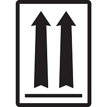 Tape Logic Labels, (two up arrows over black bar), 3 x 4 1/4, Black/White, 500/Roll (DL1500)