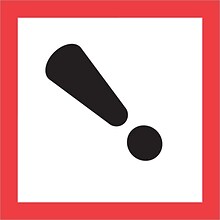 Tape Logic® Pictogram Labels, Exclamation Mark, 1 x 1, Black/Red/White, 500/Roll (DL4142)