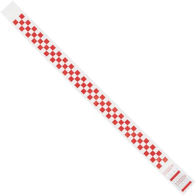 Tyvek® Wristbands, 3/4 x 10, Red Checkerboard, 500/Case (WR103RD)