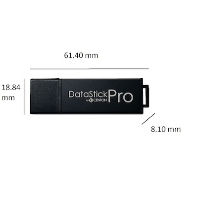 Centon DataStick Pro 8GB USB 2.0 Type A Flash Drive, Gray, 10/Pack (DSP8GB10PK)