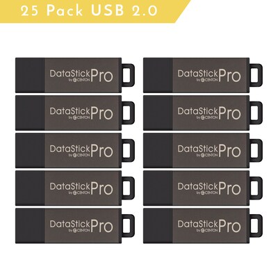Centon MP Valuepack 2GB USB 2.0 Type A Flash Drive, Gray, 25/Pack (S1-U2P1-2G25PK)