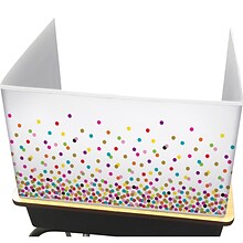 Teacher Created Resources Confetti Foldable Plastic Freestanding Privacy Shield, 16H x 22W, Multic