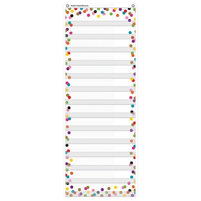 Teacher Created Resources Confetti 14 Pocket Daily Schedule Pocket Chart, 13 x 34 (TCR20330)