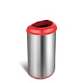 Nine Stars Stainless Steel Open Top Trash Can, 13.2 Gallon, Red (OTT-50-19RD)