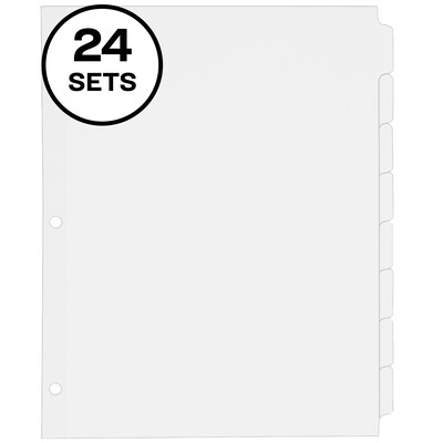 Avery Write & Erase Paper Dividers, 8 Tabs, White, 24 Sets/Box (11507)