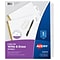 Avery Big Tab Write & Erase Paper Dividers, 5 Tabs, White, Gold Reinforced (23075)