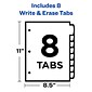 Avery Big Tab Write & Erase Plastic Dividers, 8 Tabs, Multicolor (16171)