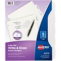 Avery Big Tab Write & Erase Plastic Dividers, 5 Tabs, White (16370)