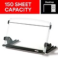 3M® Plastic Document Stand with Lip & Guide Bar, Black/Clear (DH630)