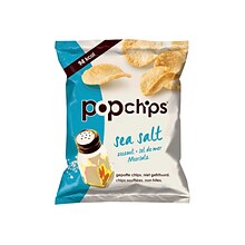 popchips Sea Salt Potato Chips, 0.8 oz., 24/Carton (SMC71100)