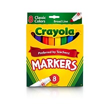 Crayola Kids Markers, Broad Line, Assorted Colors, 8/Box (58-7708)