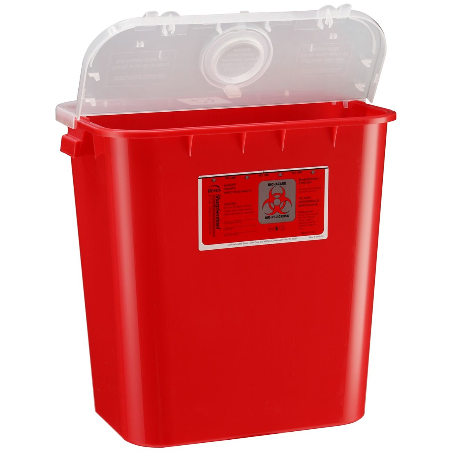 Bemis Sharps Container, 8 Gallon, Red, 10 Pack (108030-10)