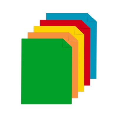 Astrobrights Colored Cardstock, 8.5" x 11", 65 lbs, Primary Assortment, 100/Pack (91646)