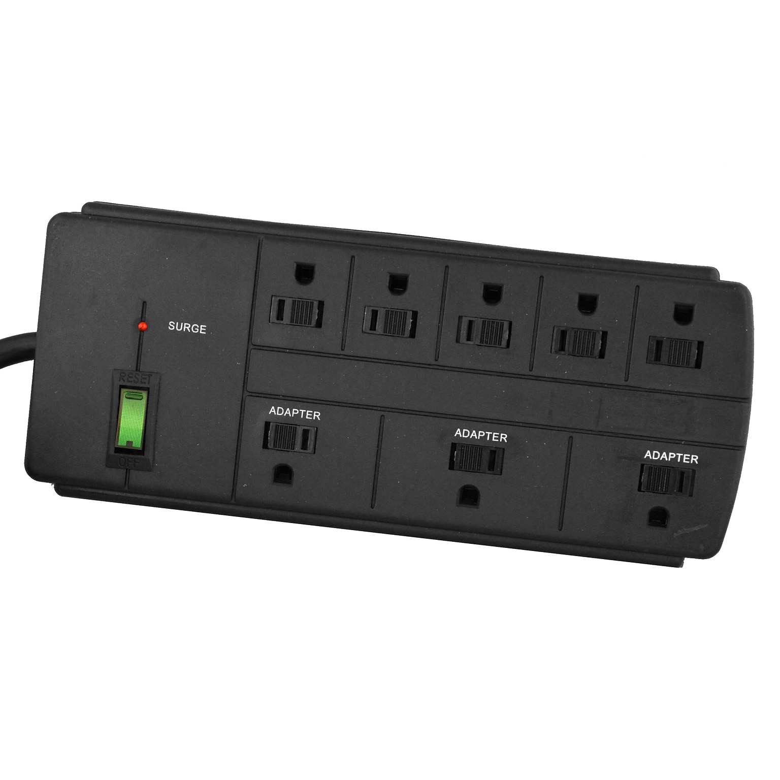 GoGreen Power 8 Outlet Surge Protector, 6 cord, Black (GG-18316BK)