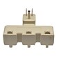 GoGreen Power 3 Outlet Tri Tap Adapter with Covers, Beige (GG-03431BE)