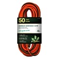 GoGreen Power 50 Indoor/Outdoor Extension Cord, 14 AWG, Orange (GG-13850)