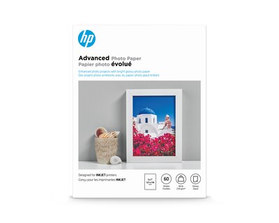 HP Advanced Glossy Photo Paper, 5 x 7, 60 Sheets/Pack (Q8690A)