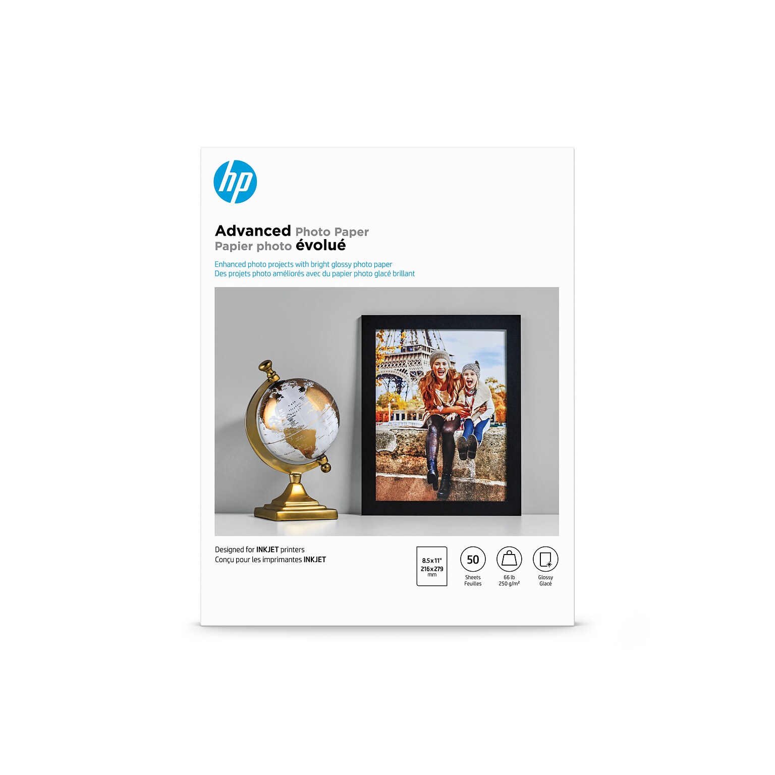 HP Glossy Photo Paper, 8.5 x 11, 50 Sheets/Pack (Q7853A)