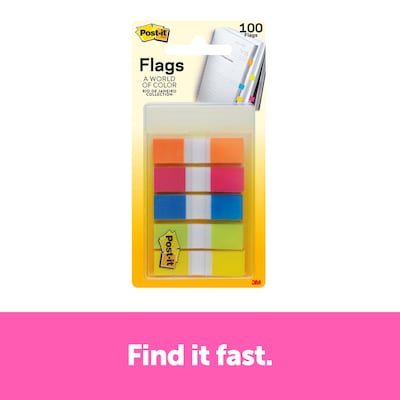Post-it® Flags, .47 Wide, Rio de Janeiro Collection, 100 Flags/Pack (683-RIO2)