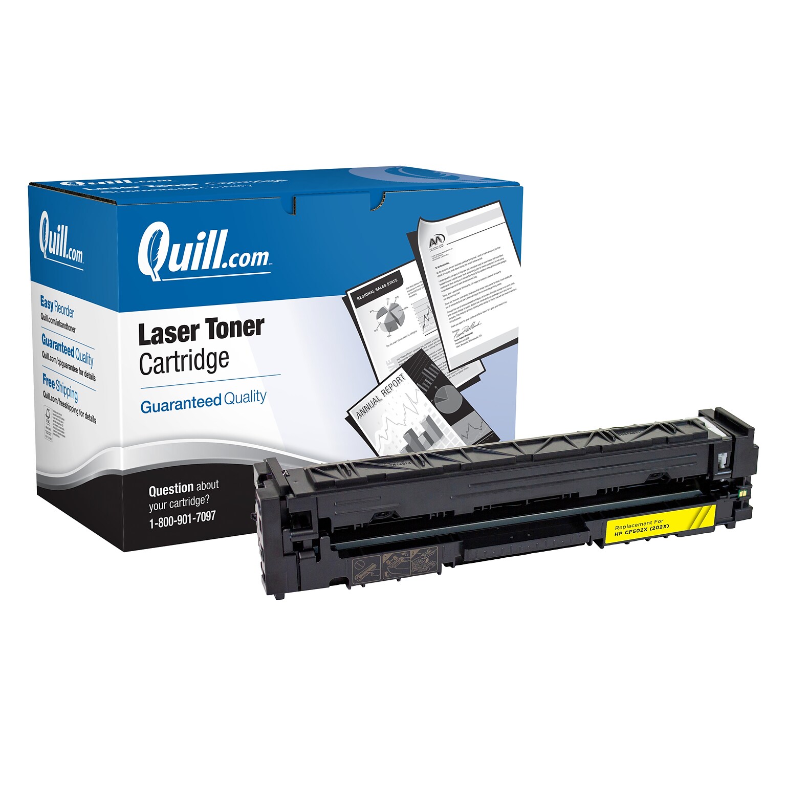 Quill Brand® Remanufactured Yellow High Yield Toner Cartridge Replacement for HP 202X (CF502X) (Lifetime Warranty)