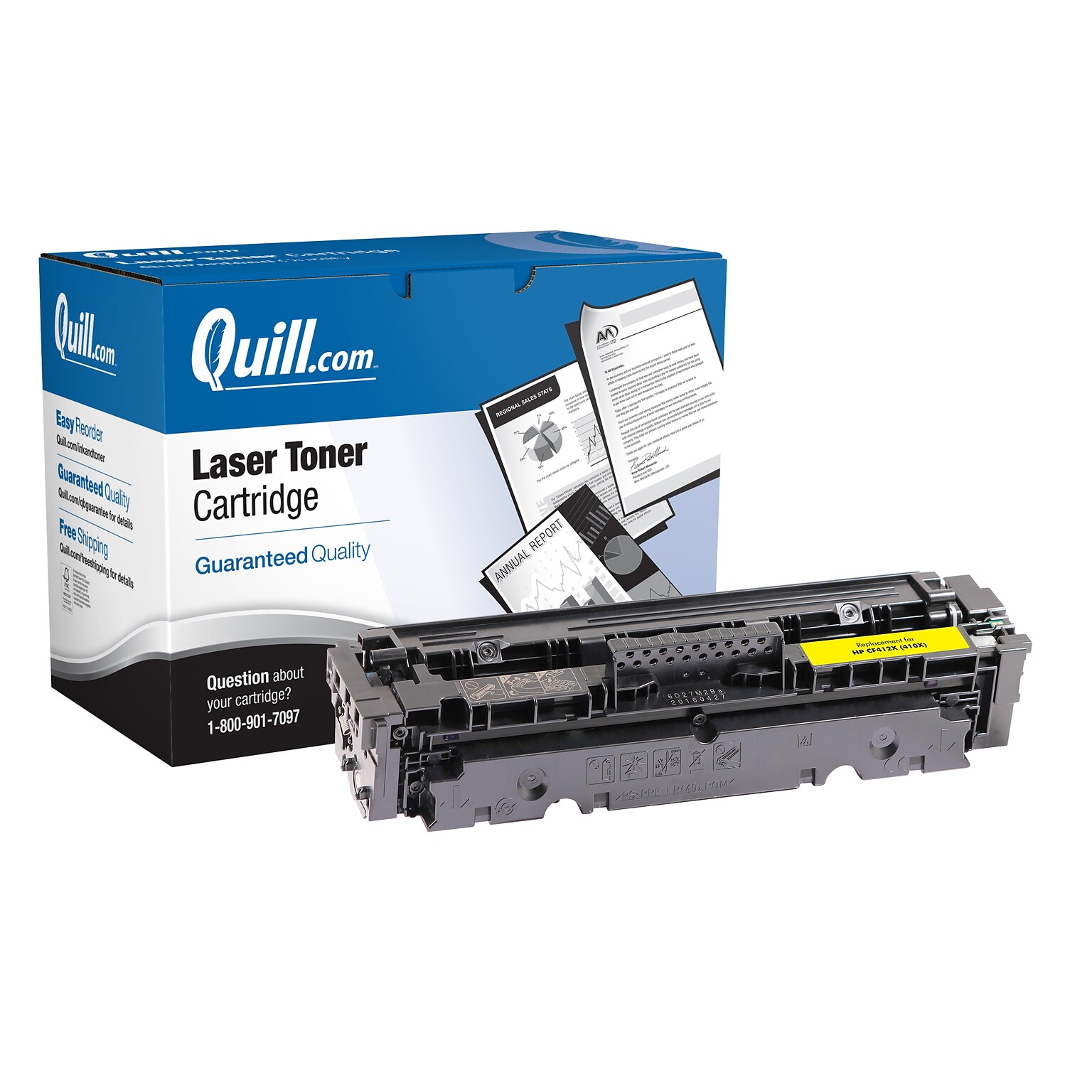 Quill Brand® Remanufactured Yellow High Yield Toner Cartridge Replacement for HP 410X (CF412X) (Lifetime Warranty)
