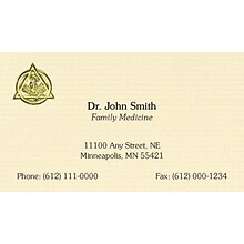 Custom Gold Foil Embossed Business Cards, CLASSIC® Ivory Laid 80#, Raised Ink, 1 Standard Ink, 1-Sid