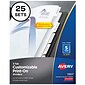 Avery Print-On Paper Dividers, 5 Tabs, White, 25 Sets/Pack (11517)