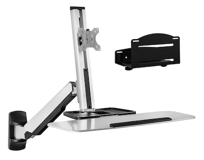 Mount-It! Sit Stand Wall Mount Workstation, Articulating Standing Desk for a Single Monitor, Floatin