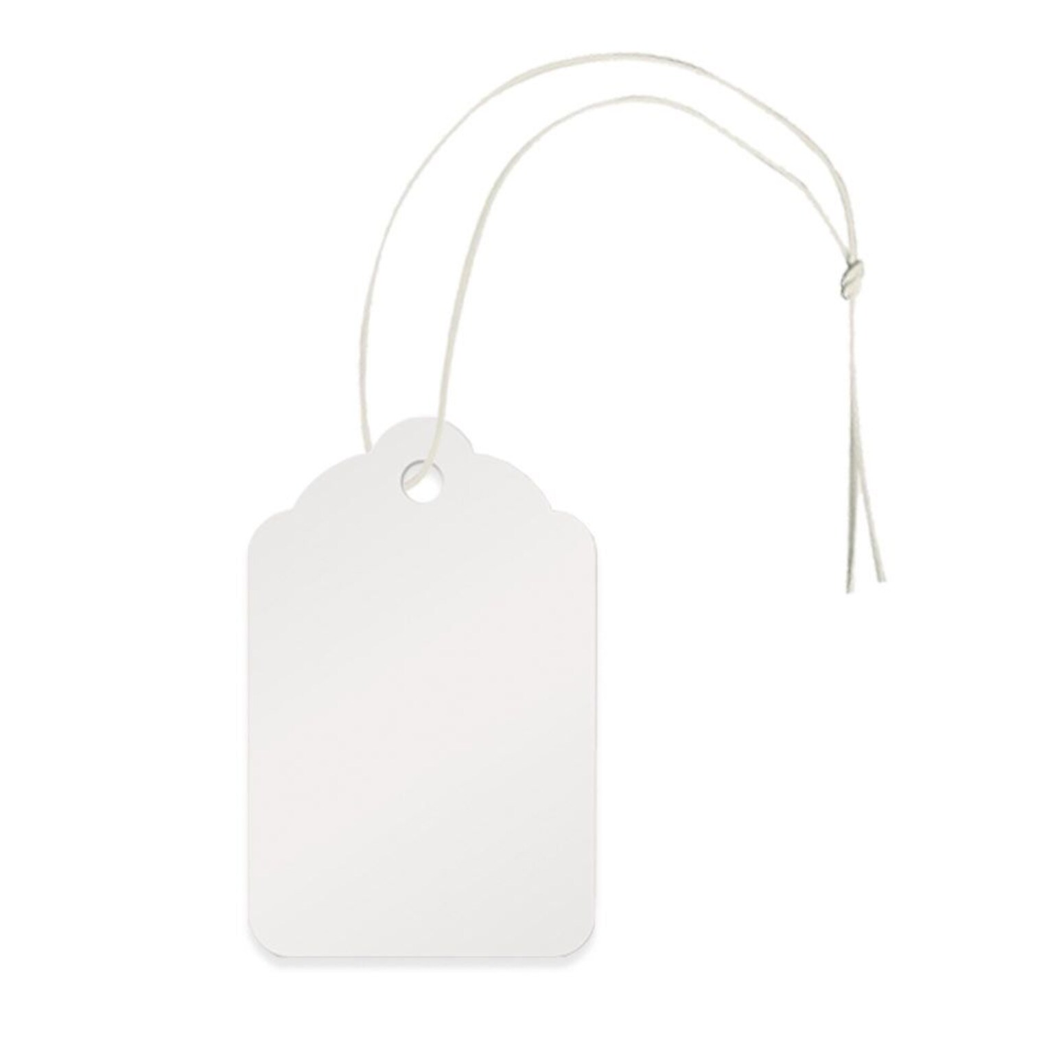 NAHANCO 1 x 1 1/2 Strung All Purpose Merchandise Tag, White, 1000/Pack