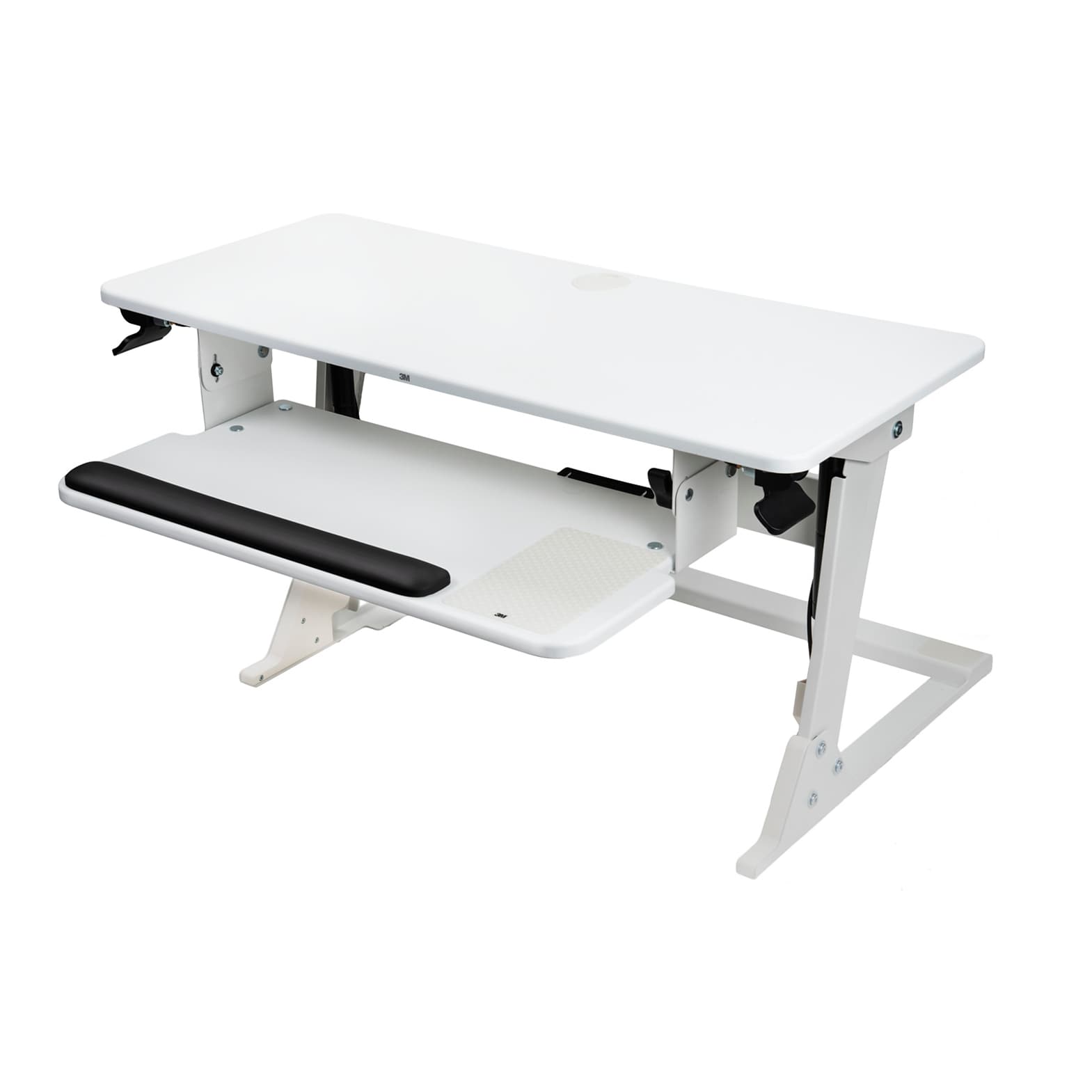 3M™ Precision Standing Desk 35W Manual Adjustable Desk Riser with Gel Wrist Rest and Precise™ Mouse Pad, White (SD60W)