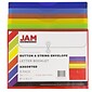 JAM PAPER Plastic Filing Envelopes with Button & String Tie Closure, Letter Size, Assorted Colors, 6/Pack (218B1RGBOYP)