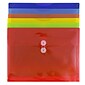 JAM PAPER Plastic Filing Envelopes with Button & String Tie Closure, Letter Size, Assorted Colors, 6/Pack (218B1RGBOYP)
