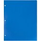 JAM Paper Heavy Duty 3 Hole Punch Two-Pocket Plastic Folders, Blue, 6/Pack (383HPBBUB)