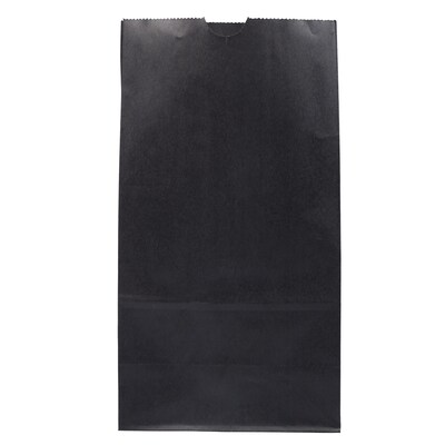JAM Paper Kraft Lunch Bags, Large, 6 x 11 x 3.5, Black, 25/Pack (692KRBL)
