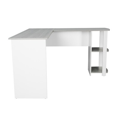 Techni Mobili 51" Mixed Materials L-Shaped Desk, Gray (RTA-8413L-GRY)