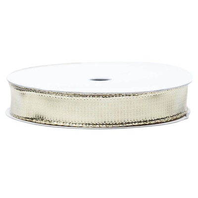 JAM Paper® Wire Edged Ribbon, 1/2 Inch x 3 Yards, Gold, Sold Individually (2210216379)