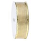 JAM Paper® Wire Edged Ribbon, 1 Inch x 3 Yards, Gold, Sold Individually (2210216378)