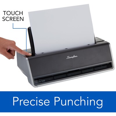 Swingline® Commercial Electric 3-Hole Punch, 28 Sheet Capacity, Black (A7074535B)