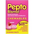 Pepto-Bismol Cherry Multi-Symptom Relief Digestive Aid Chewable Tablet, 30/Box (03978)