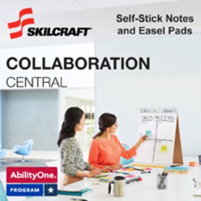 AbilityOne SkilCraft Self-Stick Note Pad, 4" x 6", Yellow, 100 Sheets/Pad, 12 Pads/Pack (864D)
